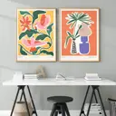 Набор постеров 28 картин "Яркие цветы и птицы" 70x50 см 2 шт, в тубусе без рамы