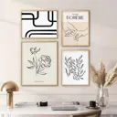 Набор постеров 28 картин "Абстракция в светлых тонах" 75x85 см 4 шт, в тубусе без рамы