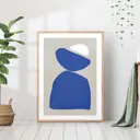 Постер 28 картин "Абстрактная синяя фигура" 50x40 см в тубусе без рамы