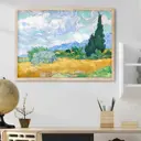 Постер 28 картин "Репродукция Пшеничное поле с кипарисом Ван Гог" 50x40 см в тубусе без рамы