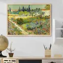 Постер 28 Картин "Репродукция Ван Гог САД НА АРЛЕ пейзаж" 70x50 см в тубусе без рамы