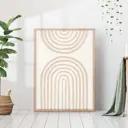 Постер 28 картин "Бежевые линии абстракция" 50x40 см в тубусе без рамы