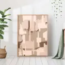 Постер 28 картин Абстракция оттенки бежевого Мазки 50x40 см в тубусе без рамы