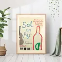 Постер 28 картин "Ретро афиша бутылка вина" 50x40 см в тубусе без рамы