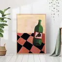 Постер 28 картин "Абстракция бутылка на столе" 70x50 см в тубусе без рамы