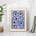 Постер 28 картин "Абстракция голубые полосы маслом" 70x50 см в тубусе без рамы