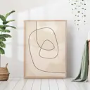 Постер 28 картин "Абстракция линией на бежевом" 70x50 см в тубусе без рамы