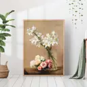 Постер 28 картин "Анри Фантен Розы и Лилии репродукция" 70x50 см в тубусе без рамы