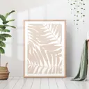 Постер 28 картин "Листья пальмы бежевая абстракция" 70x50 см в тубусе без рамы