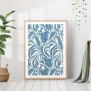 Постер 28 картин "Растительный орнамент голубой" 70x50 см в тубусе без рамы