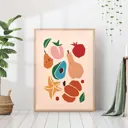 Постер 28 картин "Абстракция фрукты натюрморт" 70x50 см в тубусе без рамы