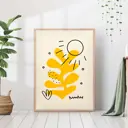 Постер 28 картин "Абстракция желтое растение минимализм" 70x50 см в тубусе без рамы