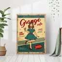 Постер 28 картин "Ретро девушка кафе" 50x40 см в тубусе без рамы