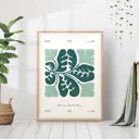 Постер 28 картин "Абстракция зеленые листья" 50x40 см в тубусе без рамы