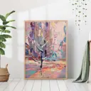 Постер 28 картин "Дерево абстракция в розовых тонах" 50x40 см в тубусе без рамы