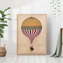 Постер 28 картин "Воздушный шар винтаж" 70x50 см в тубусе без рамы