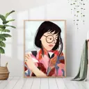 Постер 28 картин "Брунна Манкузо девушка с цветком" 50x40 см в тубусе без рамы