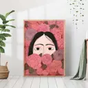 Постер 28 картин "Брунна Манкузо девушка в цветах" 50x40 см в тубусе без рамы