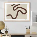 Постер 28 картин "Абстракция линия на бежевом" 70x50 см в тубусе без рамы