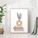 Постер 28 картин "Ваза пончик на книгах рисунок" 50x40 см в тубусе без рамы