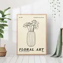 Постер 28 картин "Ваза с цветами рисунок минимализм" 50x40 см в тубусе без рамы