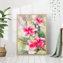 Постер 28 картин "Розовые лилии рисунок" 70x50 см в тубусе без рамы