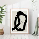 Постер 28 картин "Абстракция силуэт черным" 50x40 см в тубусе без рамы