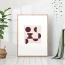 Постер 28 картин "Абстракция минимализм темные фигуры на розовом" 70x50 см в тубусе без рамы