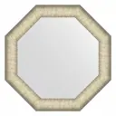 Зеркало с рамой Evoform Octagon 50x50 см цвет рамы брашированное серебро
