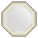 Зеркало с рамой Evoform Octagon 54x54 см цвет рамы белая кожа с хромом
