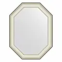Зеркало с рамой Evoform Octagon 64x84 см цвет рамы белая кожа с хромом