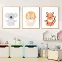 Набор постеров 28 картин "Животные в позе лотоса" 50x40 см, 3 шт, в тубусе без рамы