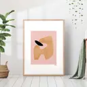 Постер 28 картин "Абстракция бежевый на розовом" 50x40 см, в тубусе без рамы