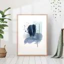 Постер 28 картин "Абстракция голубые пятна" 70x50 см, в тубусе без рамы