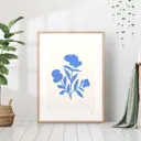 Постер 28 картин "Абстракция голубые цветы рисунок" 70x50 см