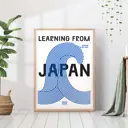 Постер 28 картин "Япония волна рисунок" 70x50 см, в тубусе без рамы