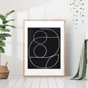 Постер 28 картин "Черная абстракция с белой линией" 50x40 см