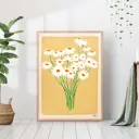 Постер 28 картин Ромашки Букет цветов рисунок 70x50 см