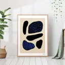 Постер 28 картин "Черно синяя абстракция пятна" 70x50 см