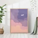 Постер 28 картин "Самолет в облаках" 70x50 см, в тубусе без рамы