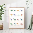 Постер 28 картин "Виды динозавров" 70x50 см, в тубусе без рамы