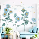 Наклейка интерьерная Simaland цветная "Синие подсолнухи" 30x90 см набор 2 листа