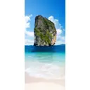 Наклейка для дверей и мебели Wallfix "Пляж с видом на скалу" 95x220 см, W054