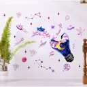 Наклейка интерьерная цветная "Лампочка и космос" 30x60 см