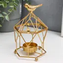 Подсвечник Simaland на 1 свечу "Золотая клетка-фонарь с птицей" 14x9x9 см