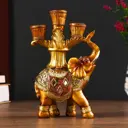 Подсвечник Simaland "Африканский слон в золотой, ажурной попоне" 19x12.5x5 см