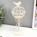 Подсвечник металл 1 свеча "Птица и гнездо" 5378089, белый 23x10x10 см