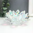 Подсвечник стекло на 1 свечу "Лотос прозрачный с голографией" 5x13.5x13.5 см