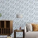 Обои флизелиновые Decoracion Весенние цветы 1 м голубые 7102006-vinil-280x100x4