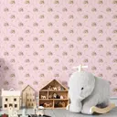Обои флизелиновые Decoracion Спящий оленёнок 1 м сиреневые 7102907-vinil-280x100x4